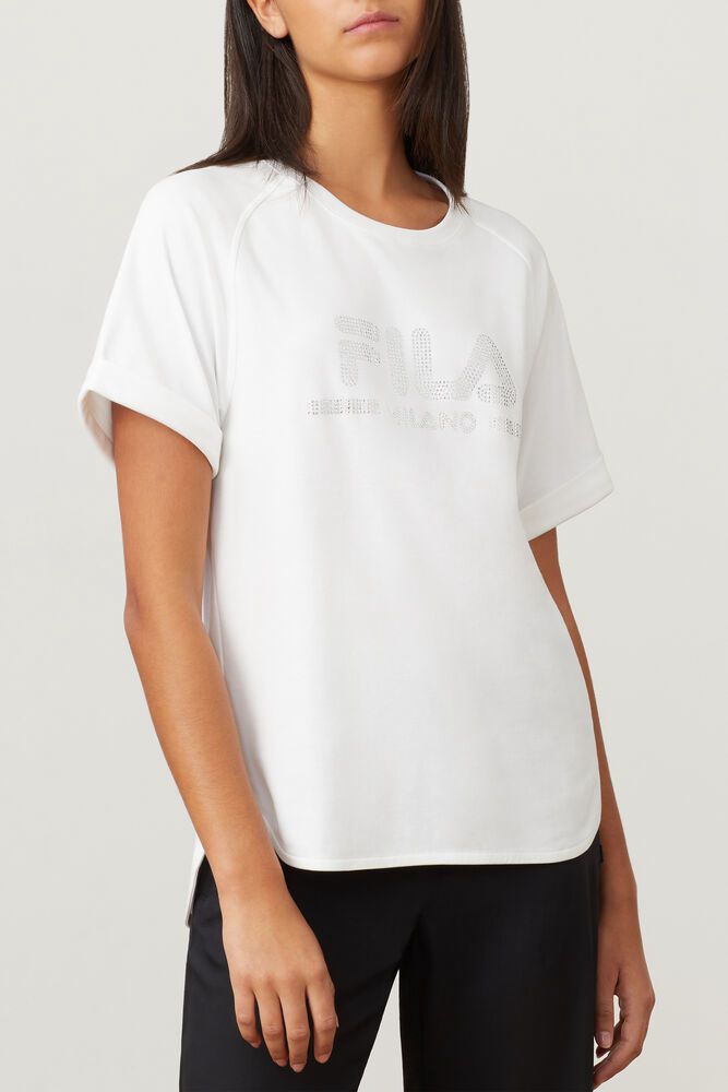 Fila T-Shirt Womens White - Milano Cotton - Philippines 1723054-OT